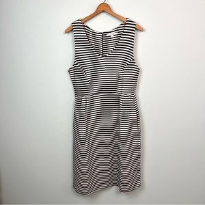 Boden Vintage Ponte Knit Navy and White Stripe Dress
